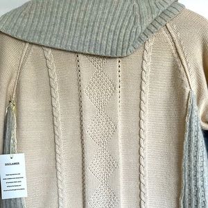 Sundance Gray and Cream Cowl Neck Sweater